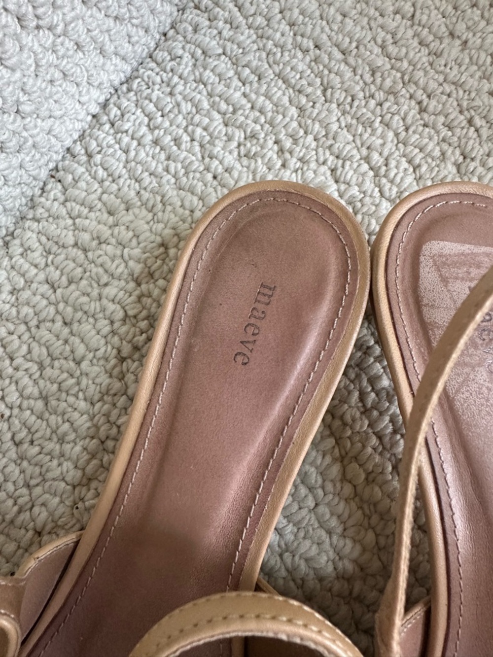 Anthropologie Maeve Women’s Tan Slingback Pointed-Toe Flats Shoes Flower Accent - Picture 12 of 16